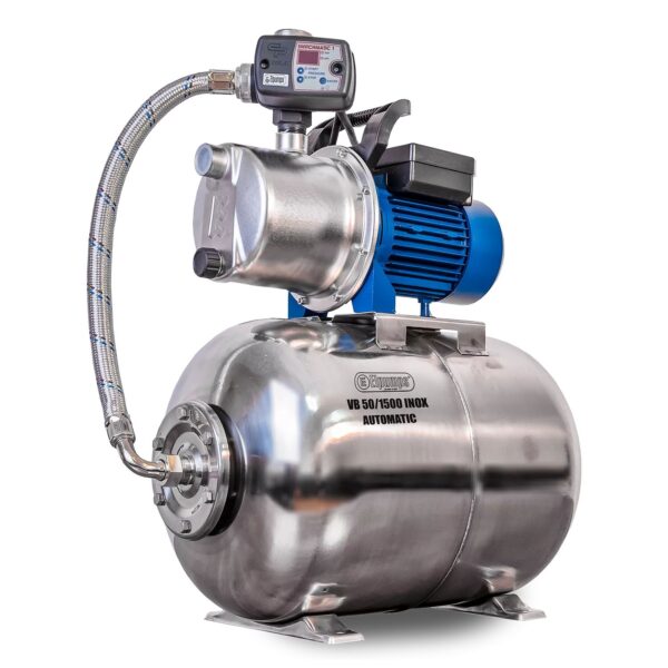 VB 50/1500 INOX Automatic Hauswasserwerk, mit INOX-Pumpenrad, Pumpengeh?use und Druckbeh?lter, 1500 W, 6.300 l/h, 4,8 bar, 50 L