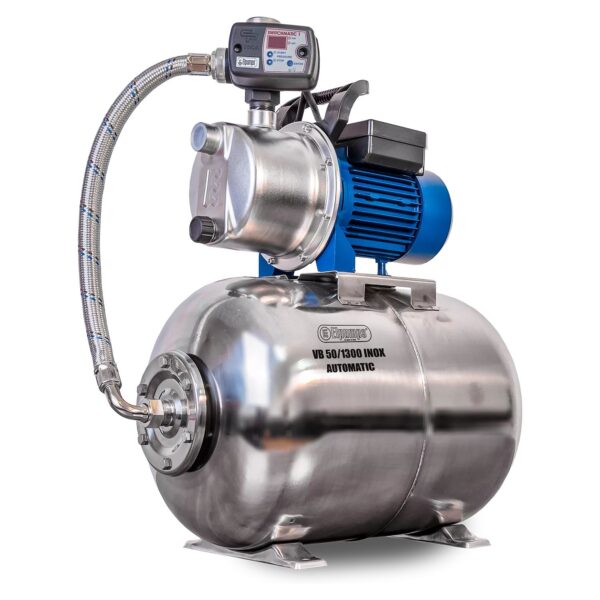 VB 50/1300 INOX Automatic Hauswasserwerk, mit INOX-Pumpenrad, Pumpengeh?use und Druckbeh?lter, 1300 W, 5.400 l/h, 4,8 bar, 50 L